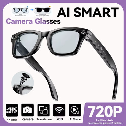 2026 New Upgrade Smart Glasees with Camera Video Recording AI Photo Recognition Bluetooth Call Translation Voice Sunglasses Man